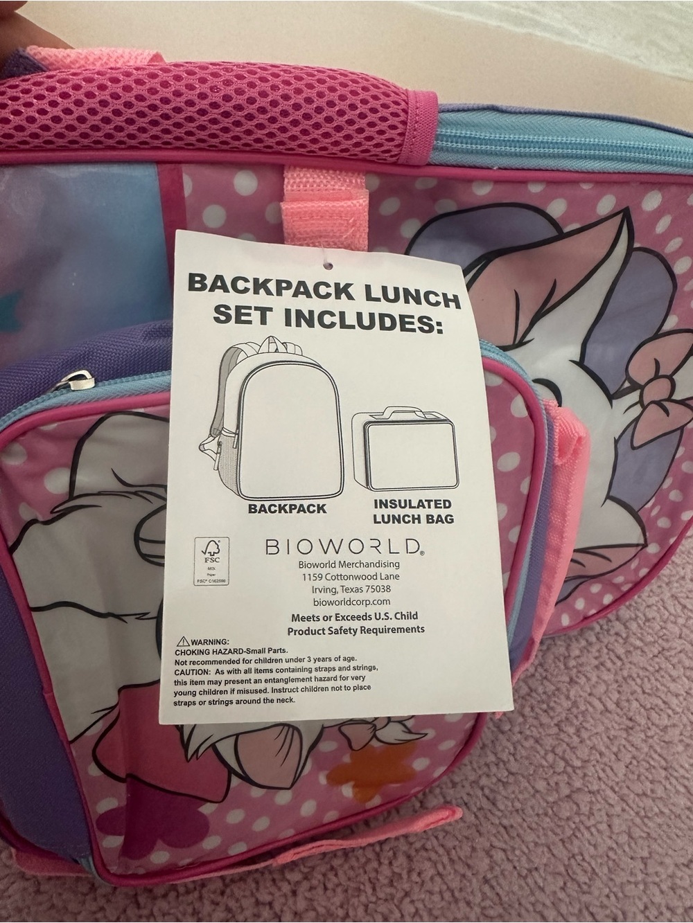 Marie The Aristocats Backpack and lunch bag - Picture 4 of 11